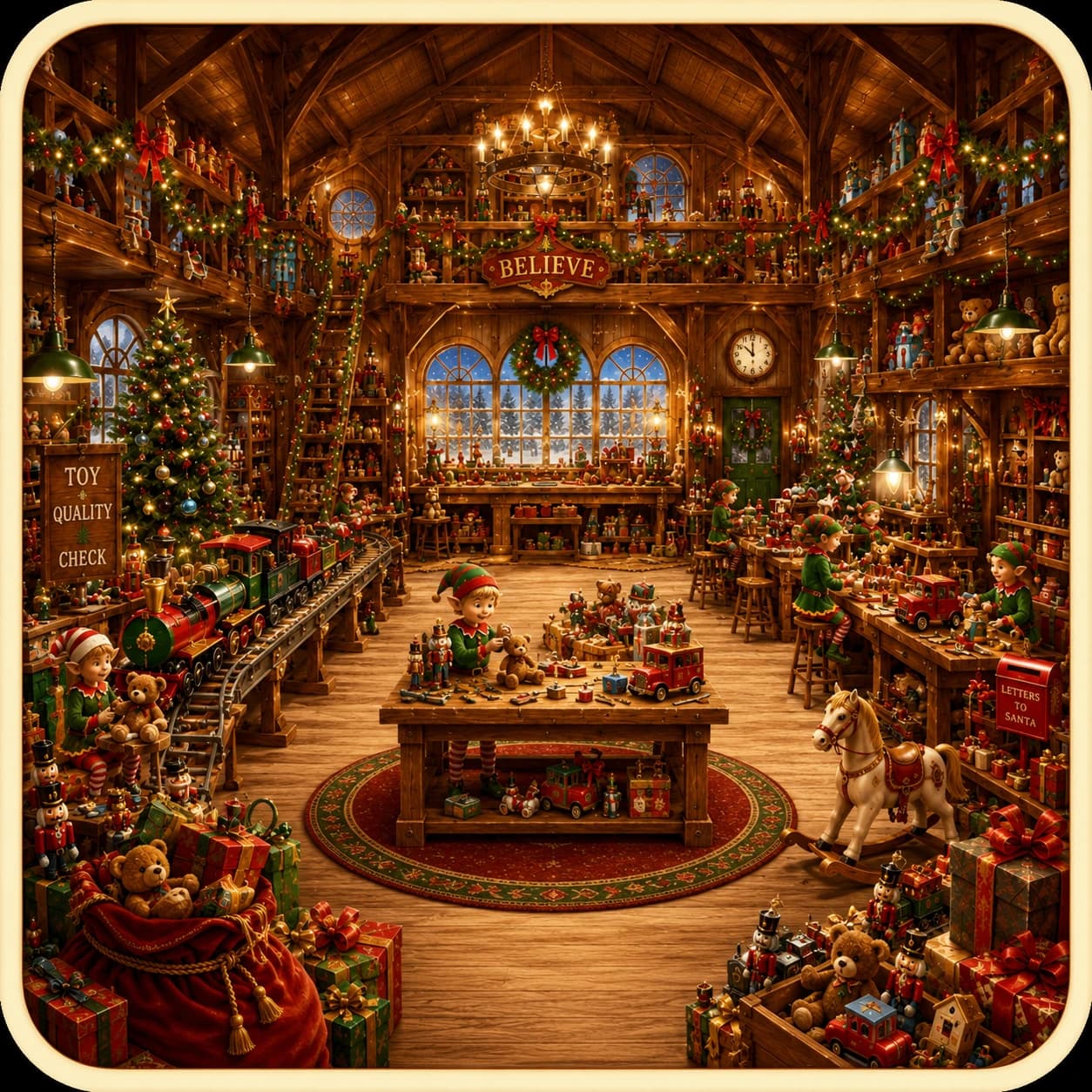 Santa’s Workshop Digital Christmas List theme preview